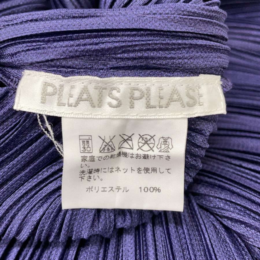 【中古】プリーツプリーズ PLEATS PLEASE ポリエステル プリーツ ハイネック 半袖 チュニック パープル【サイズ3】【レディース】 中古・古着通販】PLEATS PLEASE ISSEY MIYAKE (プリーツプリーズ
