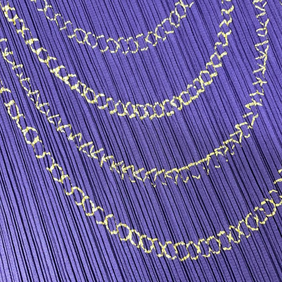 プリーツプリーズ ﾊﾟｰﾌﾟﾙ/ｺﾞｰﾙﾄﾞ PP03-JK663 ﾁｪｰﾝ刺繍ﾀﾝｸﾄｯﾌﾟ 3 PLEATS PLEASE プリーツプリーズ パープル/ゴールド PP03-JK663