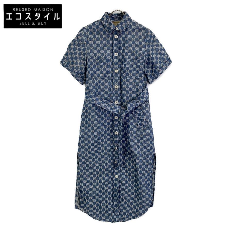 GUCCI（グッチ） GGジャカード 740203 ロングシャツ/ワンピース ブルー
