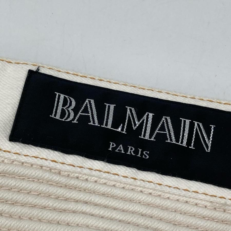 BALMAIN（バルマン） S7H9551T022 ホワイト ダメージ加工 バイカー