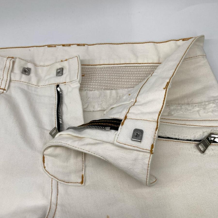 BALMAIN（バルマン） S7H9551T022 ホワイト ダメージ加工 バイカー