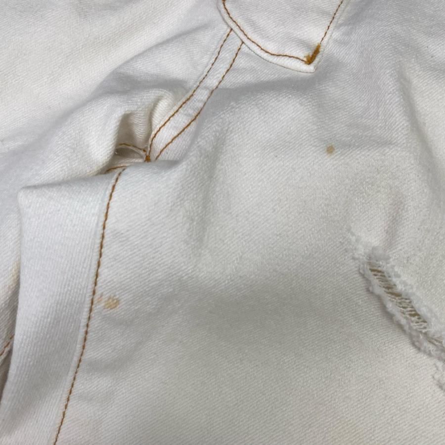 BALMAIN（バルマン） S7H9551T022 ホワイト ダメージ加工 バイカー