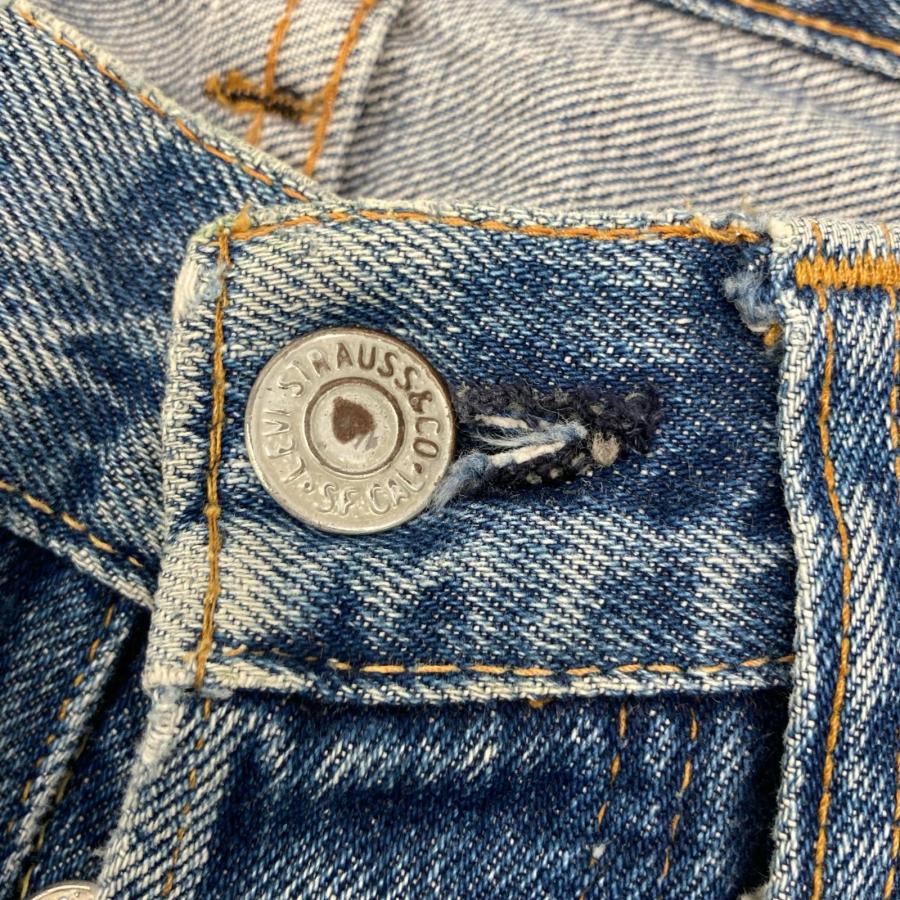 LEVI‘S リーバイス 66前期 ブルー ボタン裏6 ポケット裏シングル スモールe ボタンフライデニムパンツ ブルー ボトムス デニム メンズ 中古_10