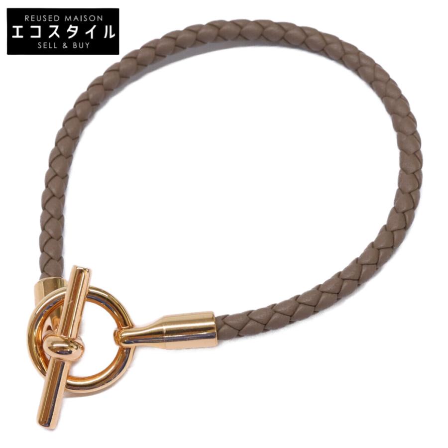 HAIRI　美品　エルメス　グレナン　ブレスレット　ブラウン グレナン ブレスレット レザー ブラウン シルバー エルメス – RECLO