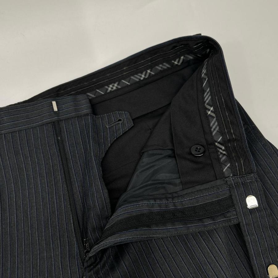 Burberry Black Label バーバリーブラックレーベル チャコールグレー D1H31-608-07 ストライプ ウール スーツ 38/38 BURBERRY BLACK LABEL（バーバリーブラックレーベル