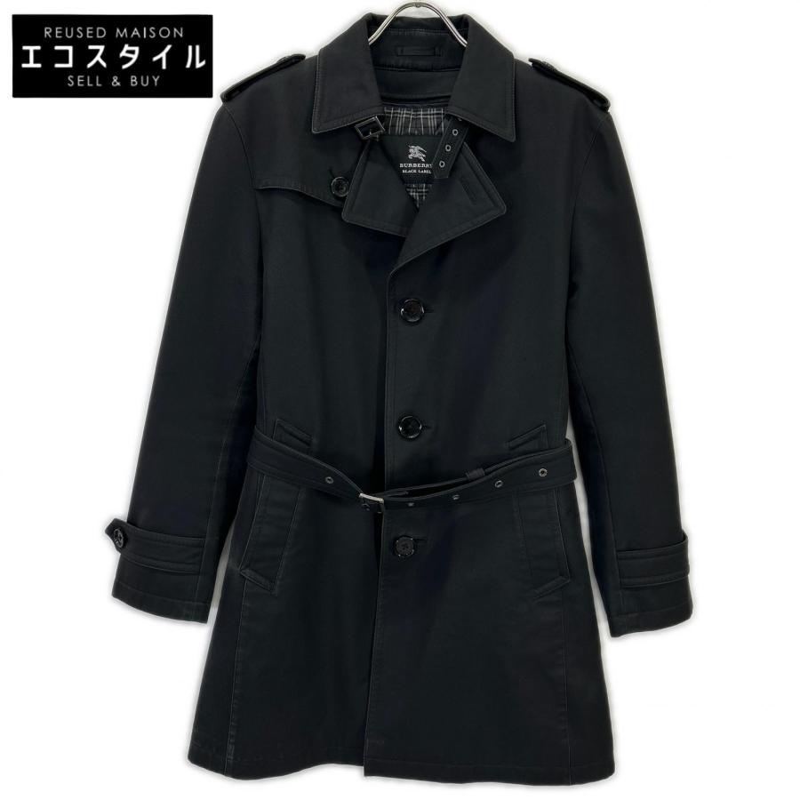 Burberry Black Label バーバリーブラックレーベル ブラック BMA44-312-09 コットン トレンチコート M Burberry Black Label バーバリーブラックレーベル ブラック BMA44-312