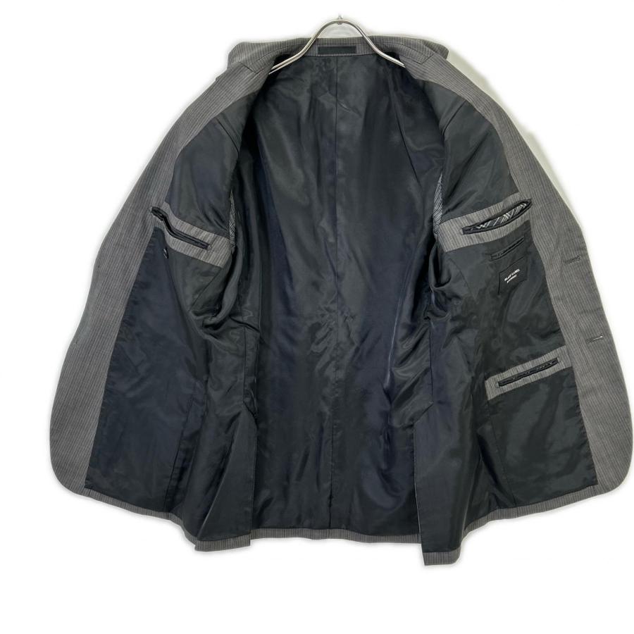 BURBERRY BLACK LABEL チャコール ピンストライプ D1H35-810-07 2ピース シングルスーツ 38/38 メンズ_6