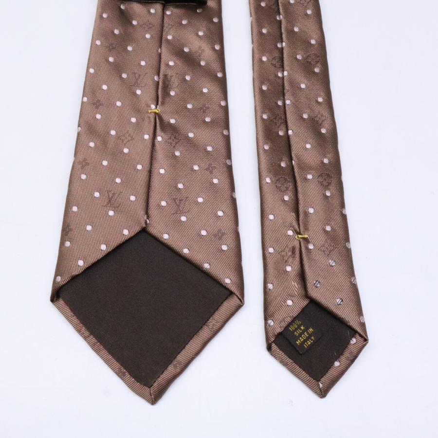 LOUIS VUITTON ルイヴィトン ドット＆モノグラム柄 シルク ネクタイ