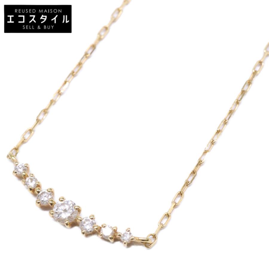 Smileさま専用　4℃ K18WG ネックレス 美品 ヨンドシー 4℃ K18 スマイル ダイヤモンド ネックレス レディース