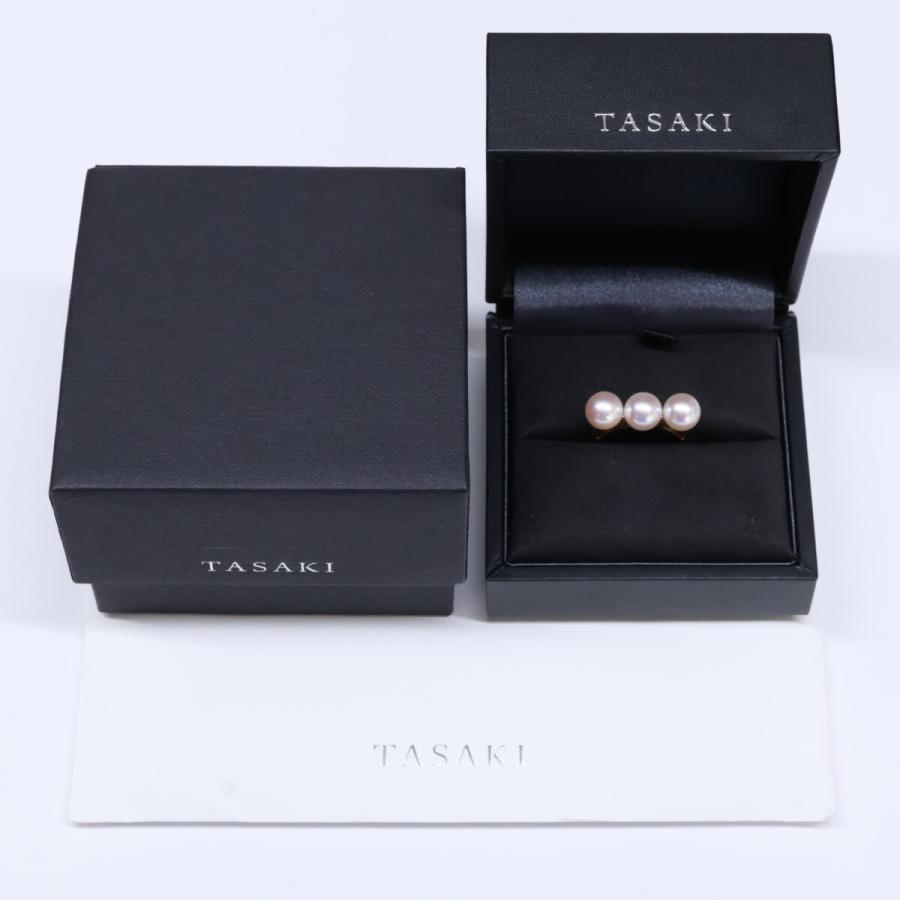 TASAKI タサキ 750YG バランスエラ 8mm珠 3連パール リング 指輪