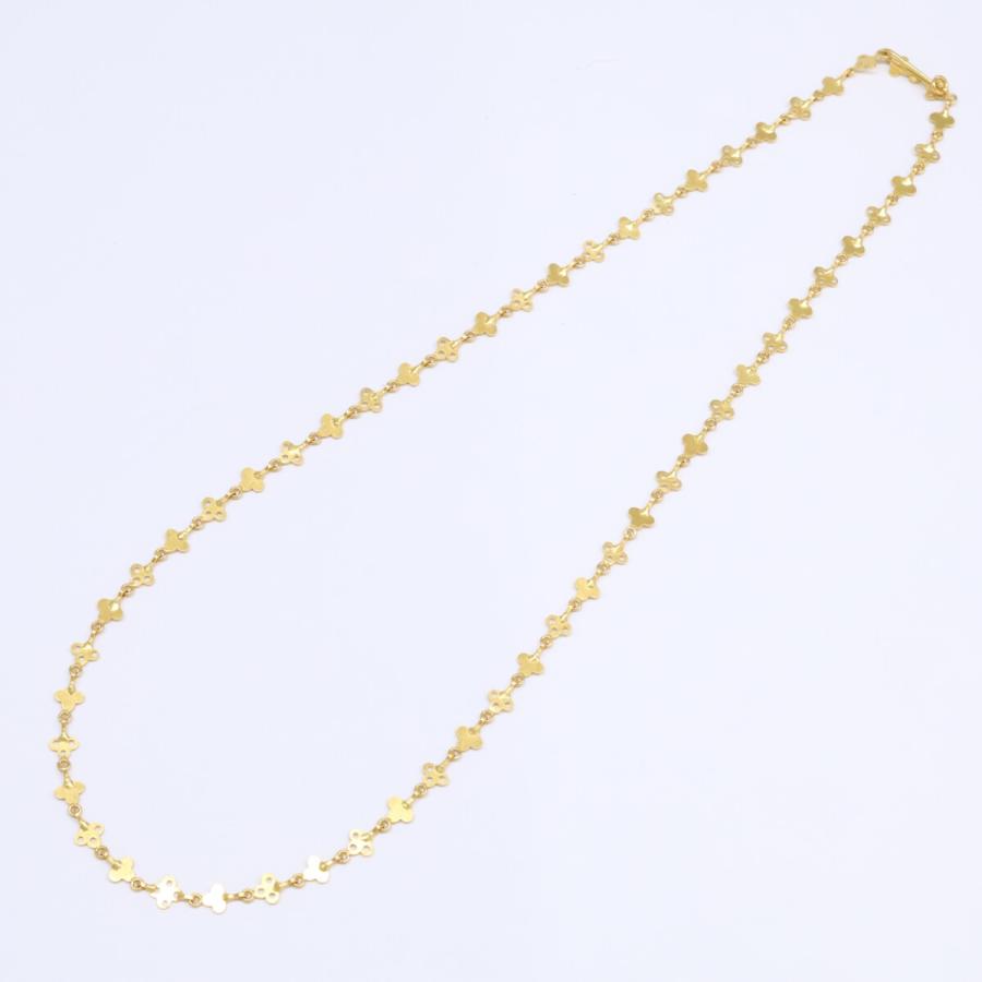 美品 Marie-Helene de Taillac マリーエレーヌドゥタイヤック 22K スモールクローバーチェーン チョーカー 37.5cm レディース_2