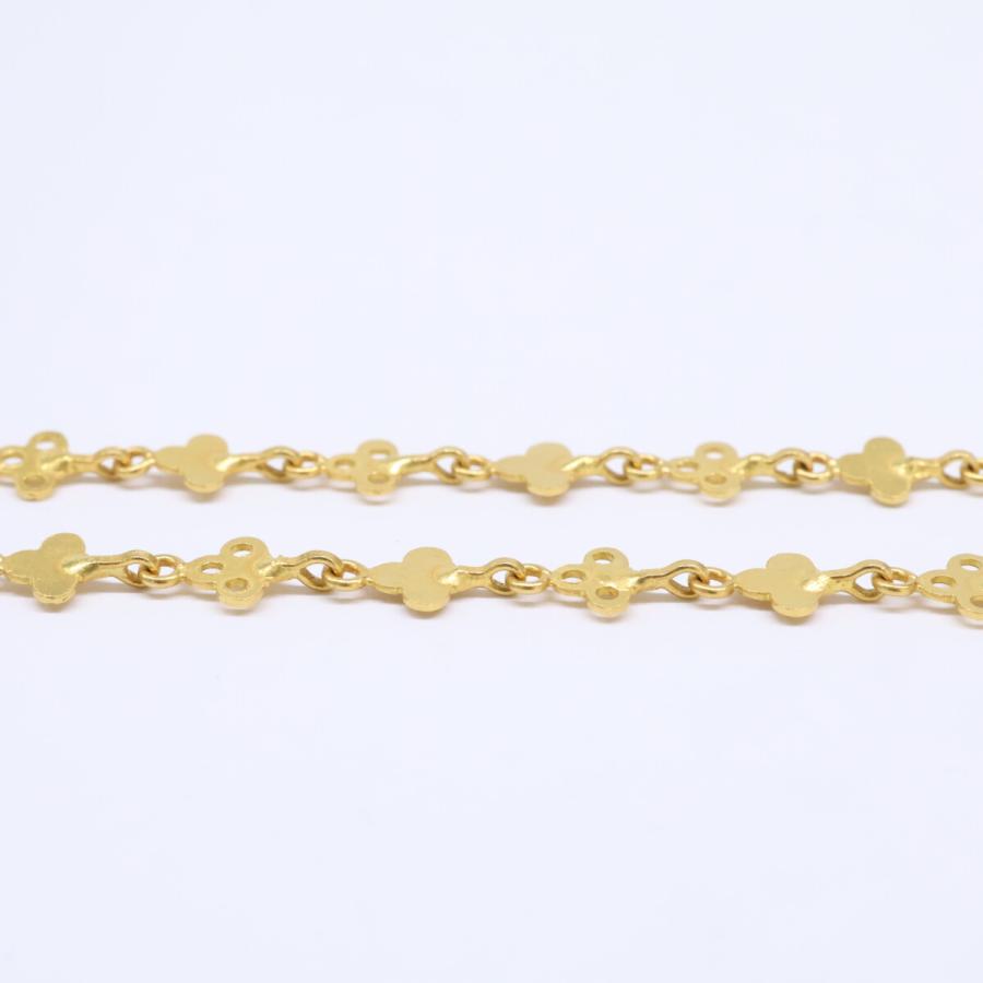 美品 Marie-Helene de Taillac マリーエレーヌドゥタイヤック 22K スモールクローバーチェーン チョーカー 37.5cm レディース_4