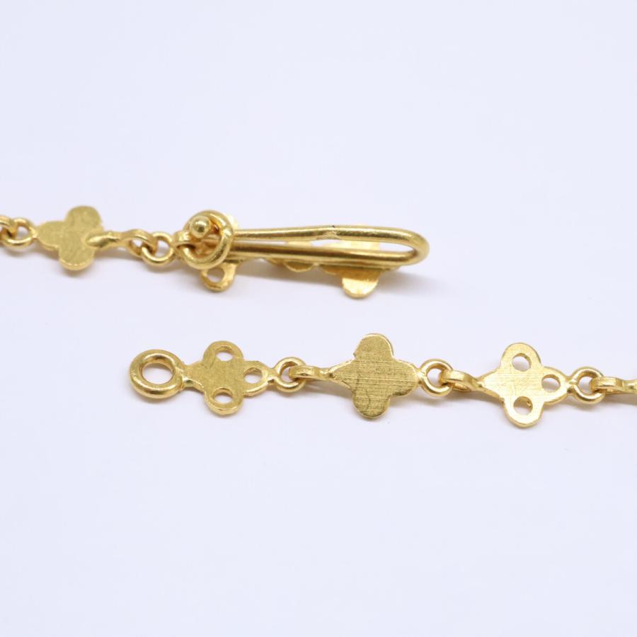 美品 Marie-Helene de Taillac マリーエレーヌドゥタイヤック 22K スモールクローバーチェーン チョーカー 37.5cm レディース_6