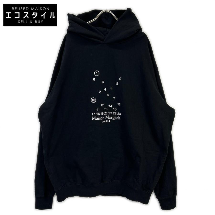 Maison margiela メゾンマルジェラ ブラック S50GU0202 23年AW カレンダーロゴ スウェットフーディ XXL Maison Margiela メゾンマルジェラ ブラック S50GU0202 23年AW