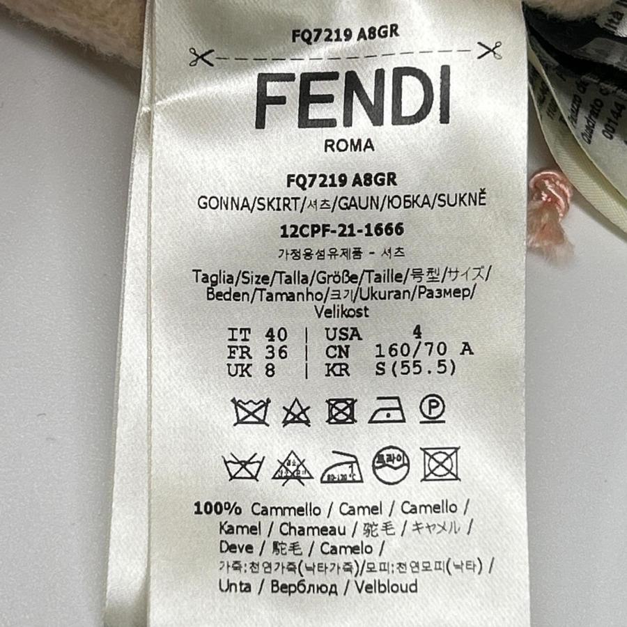 FENDI フェンディ ピンク FQ7219 A8GR 21年製 フランネルスカート ピンク 40 スカート キャメル レディース 中古の画像