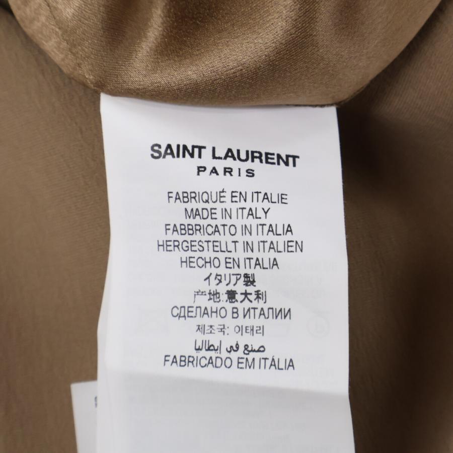 新品同様/国内正規/24年製 SAINT LAURENT PARIS サンローランパリ 803944 シルク100％ スラックス 46 ベージュ メンズの画像