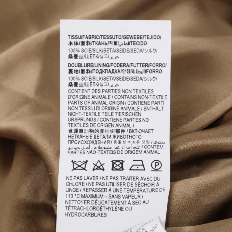 新品同様/国内正規/24年製 SAINT LAURENT PARIS サンローランパリ 803944 シルク100％ スラックス 46 ベージュ メンズの画像