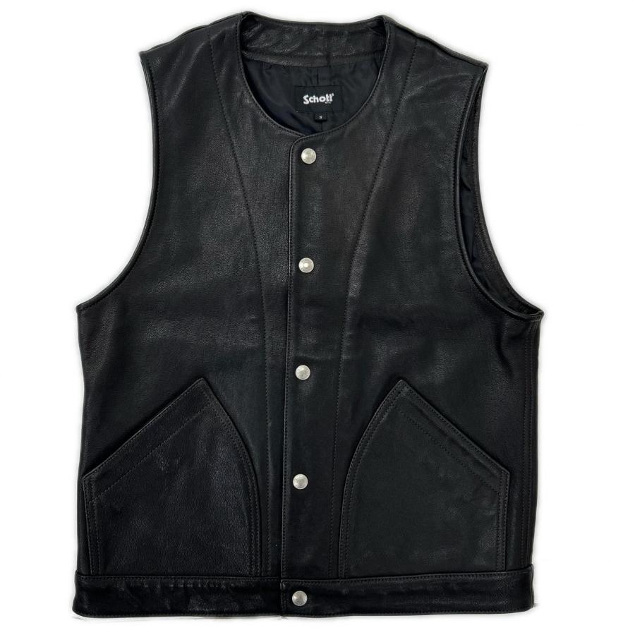 Schott Perfecto ベスト S 黒 骨刺繍 Schott N.Y.C（ショット） SCHOTT ブラック 782-3251001 GOAT LEATHER