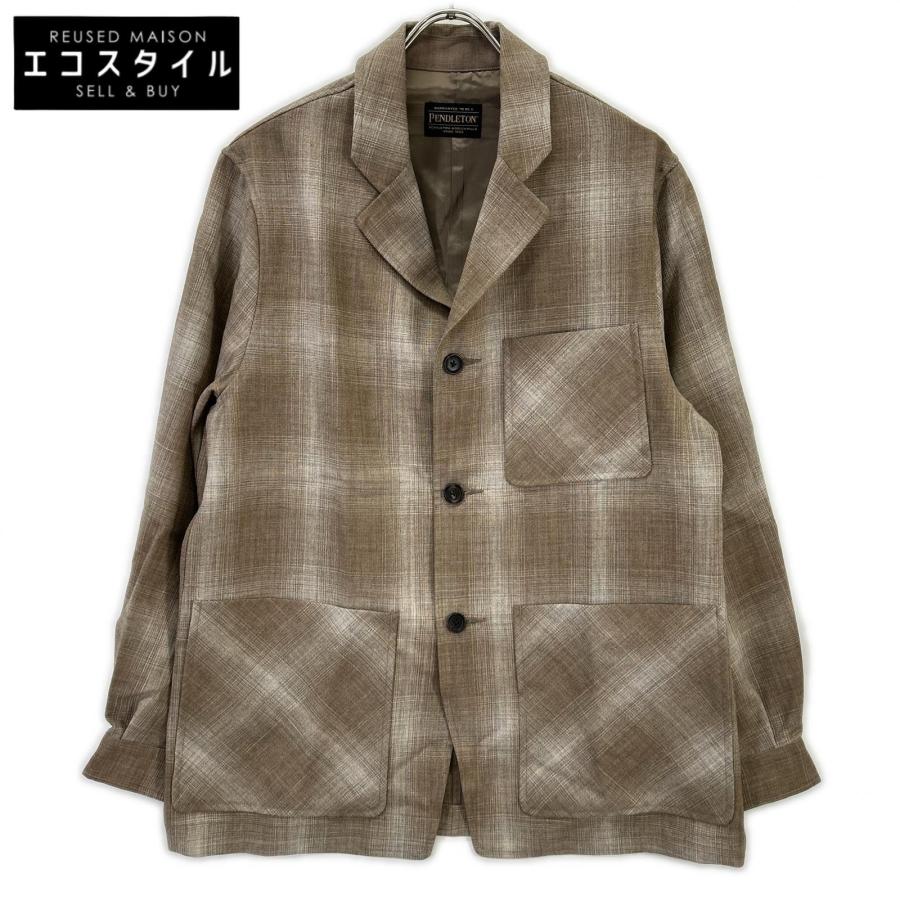 PENDLETON ウールジャケット M ブラウン チェック PENDLETON（ペンドルトン） ×トゥモローランド別注 オンブレチェック