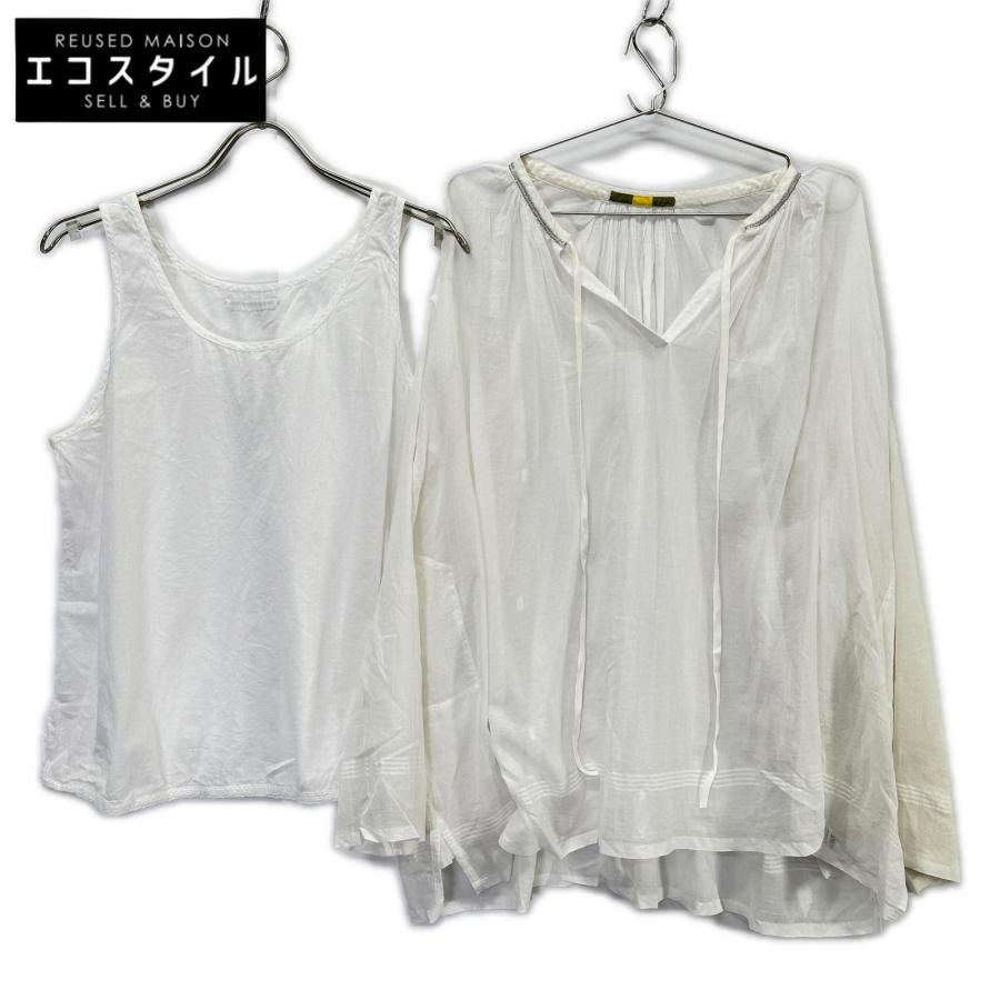 AODRESS アオドレス ホワイト コットン ガーゼシャツ アンサンブル