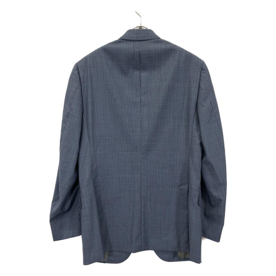 ISAIA イザイア ブルー×グレー GREGORIO シルク混 ストライプ スーツ
