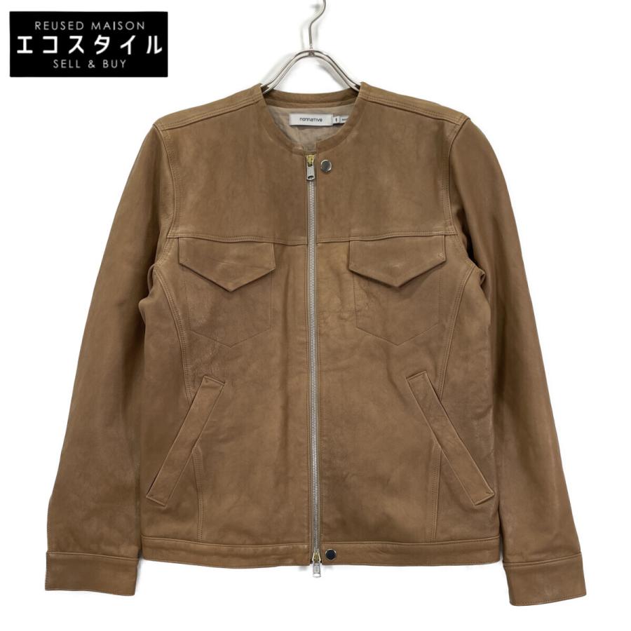 nonnative（ノンネイティブ） ベージュ ノーカラー レザーブルゾン