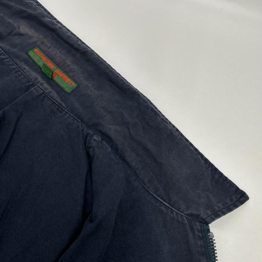 KATHARINE HAMNETT ブルー ジップアップ ブルゾン サイズM KATHARINE HAMNETT（キャサリンハムネット） ネイビー サイドベルト