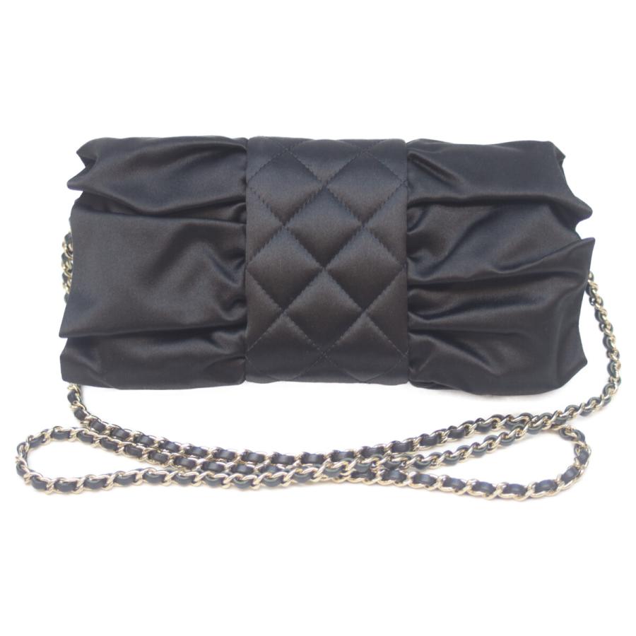 シャネル CHANEL サテン　ココマーク CCロゴ ブラック 黒 シャネル ココマーク サテン ハンドバッグ ブラック ゴールド金具 5