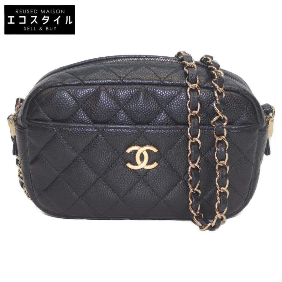 CHANEL（シャネル） A91796 25番 ブラック キャビア G金具 カメラ