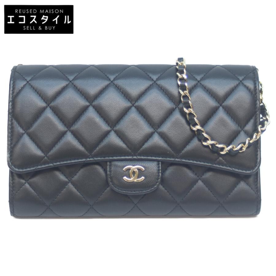 CHANEL シャネル 23番 A80634 ラムスキン G金具 マトラッセ チェーン 