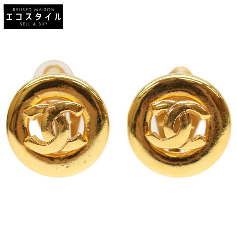 CHANEL シャネル GP サークルココマーク イヤリング ゴールド  