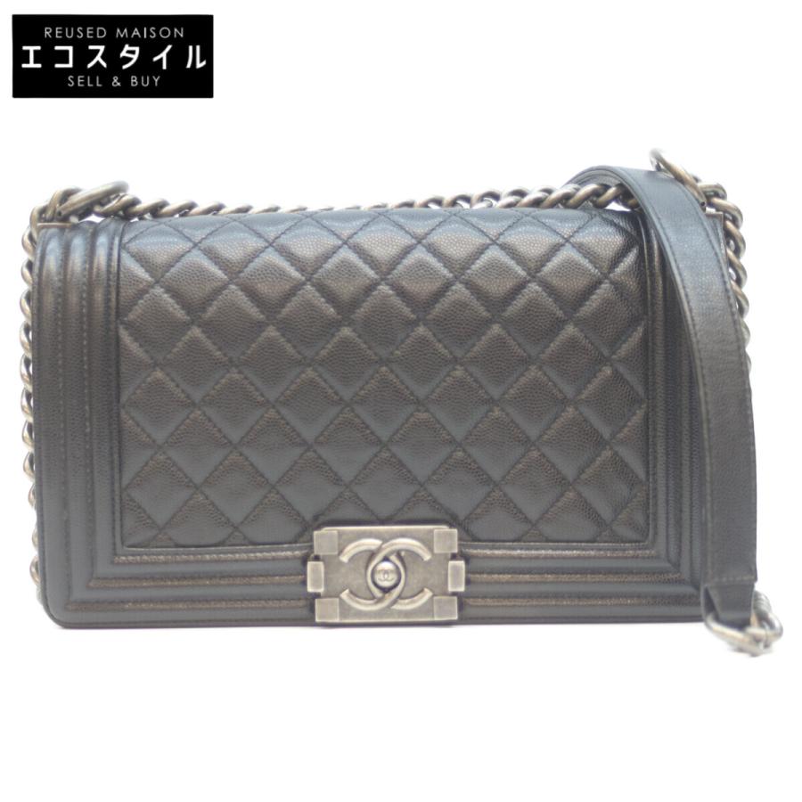CHANEL（シャネル） 25番 A67086 黒 キャビア シルバー金具 ボーイ