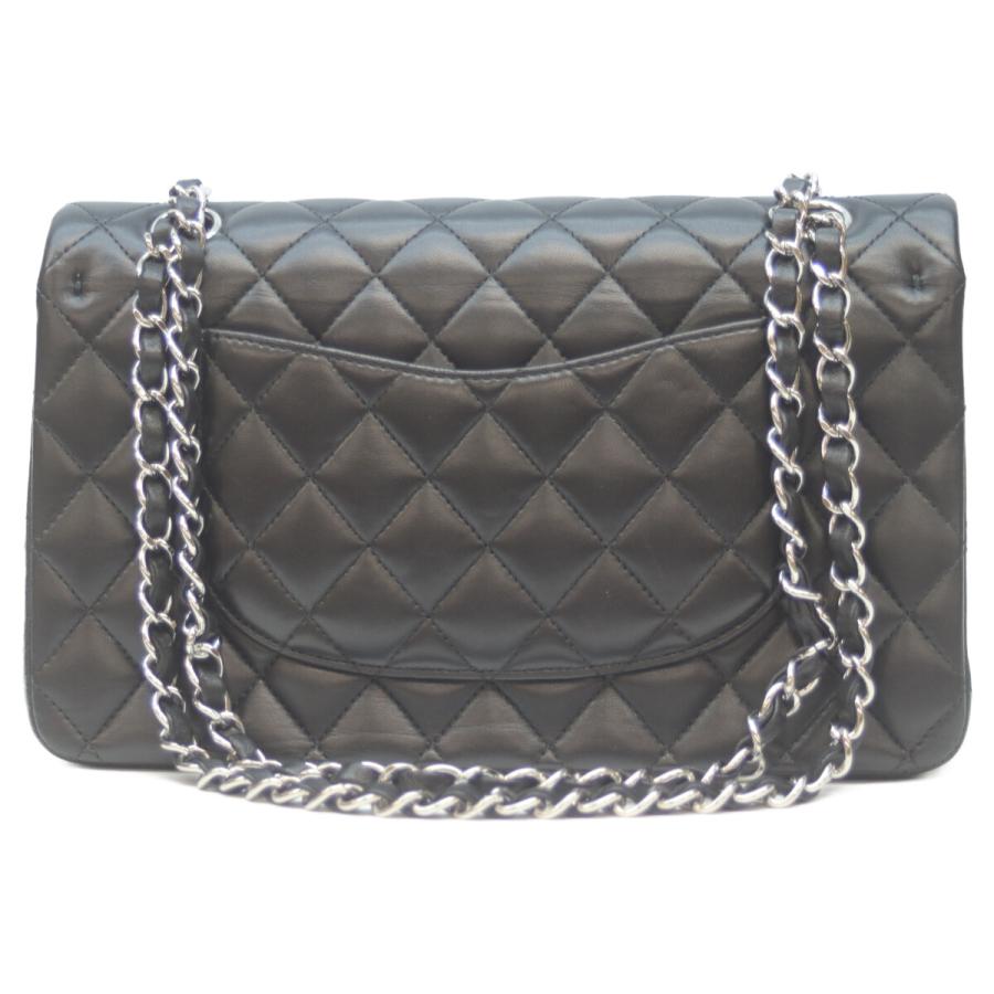 CHANEL（シャネル） A01112 21番 黒 ラム シルバー金具 Wフラップ