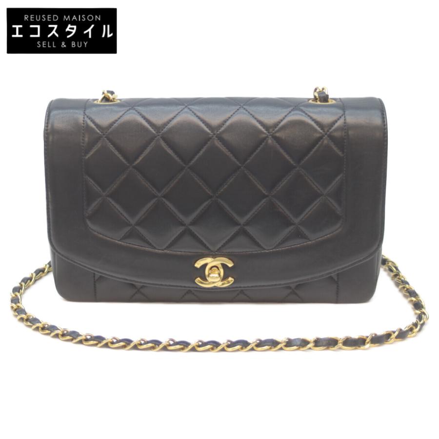 CHANEL シャネル チェーンショルダー ダイアナ A01165 ラムスキン 黒 ショルダーバッグ CHANEL（シャネル） 4番 A01165 黒 ラム ダイアナ25 ショルダーバッグ