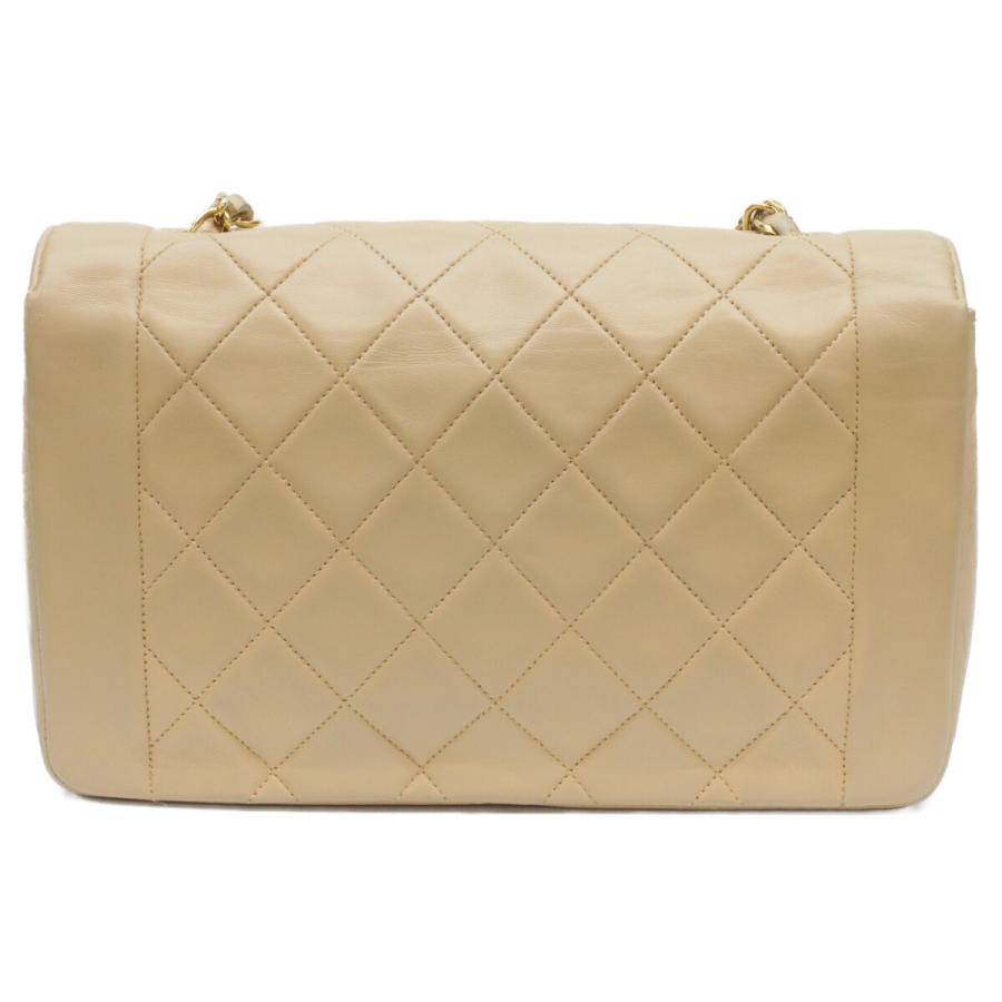 CHANEL シャネル 3番 A01165 ベージュ ラム ダイアナ25 ショルダーバッグ ベージュ/ゴールド金具 レディース_3