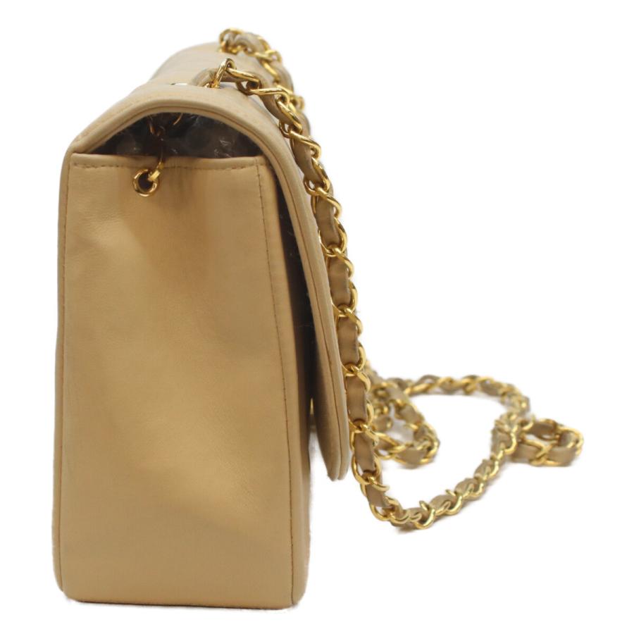 CHANEL シャネル 3番 A01165 ベージュ ラム ダイアナ25 ショルダーバッグ ベージュ/ゴールド金具 レディース_4