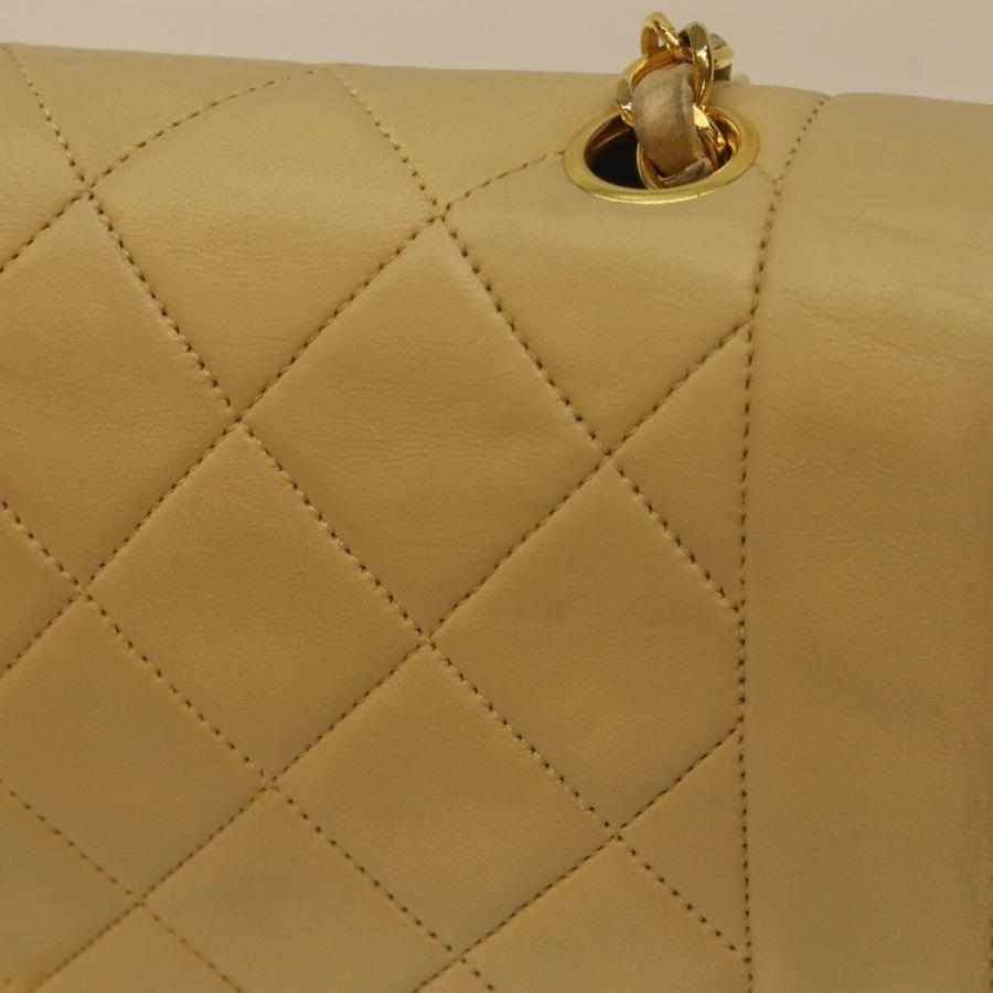CHANEL シャネル 3番 A01165 ベージュ ラム ダイアナ25 ショルダーバッグ ベージュ/ゴールド金具 レディース_6