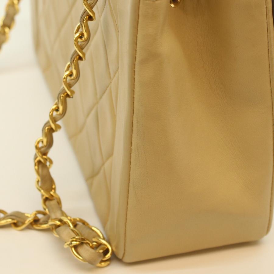 CHANEL シャネル 3番 A01165 ベージュ ラム ダイアナ25 ショルダーバッグ ベージュ/ゴールド金具 レディース_7