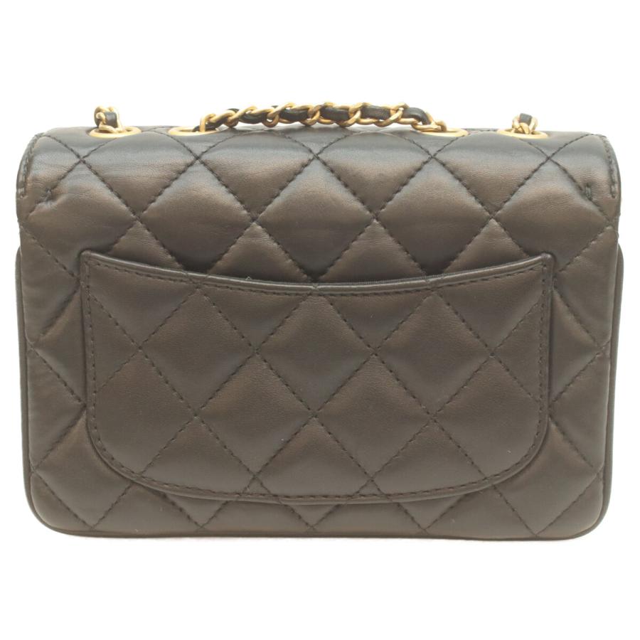【ルイス】CHANEL ヴィンテージ ラムスキン フラップバッグ24cm CHANEL（シャネル） 24番 黒 ゴールド金具 ココヴィンテージフラップ