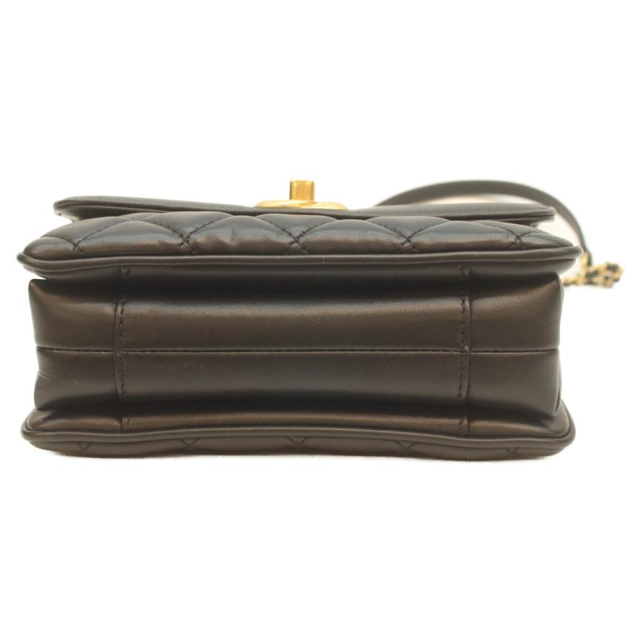 シャネル 24番 黒 ﾗﾑ ｺﾞｰﾙﾄﾞ金具 ｺｺｳﾞｨﾝﾃｰｼﾞﾌﾗｯﾌﾟ ﾐﾆﾏﾄﾗｯｾ18 CHANEL（シャネル） 24番 黒 ゴールド金具 ココヴィンテージフラップ