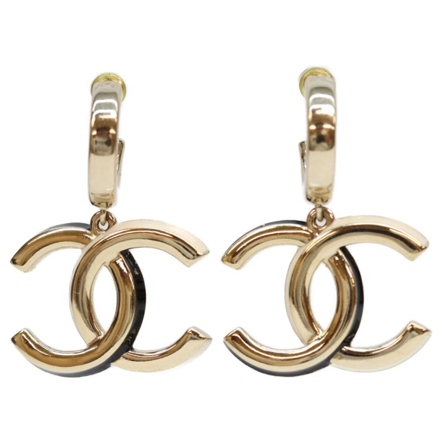 CHANEL シャネル A22K ゴールド ビッグココマーク フープピアス ピアス レディースの画像