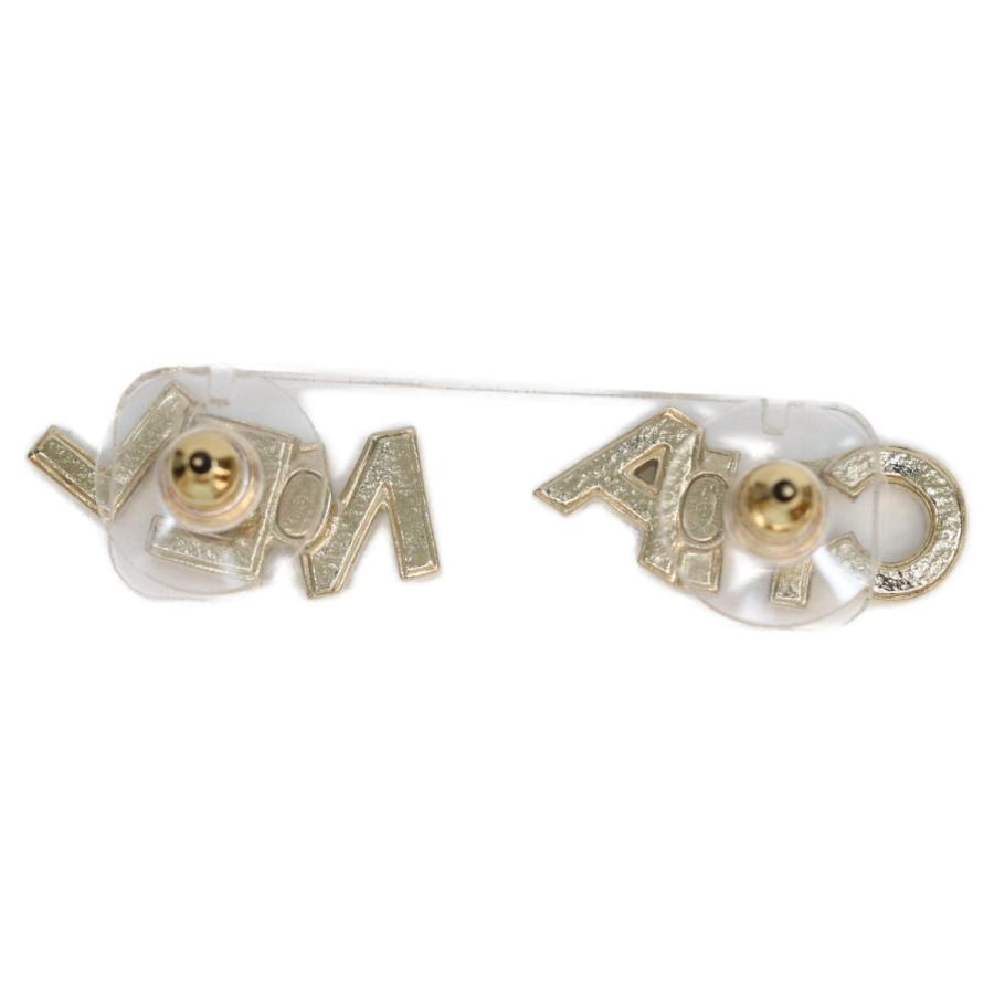 CHANEL（シャネル） A21V ゴールド ラインストーンロゴ ピアス ピアス