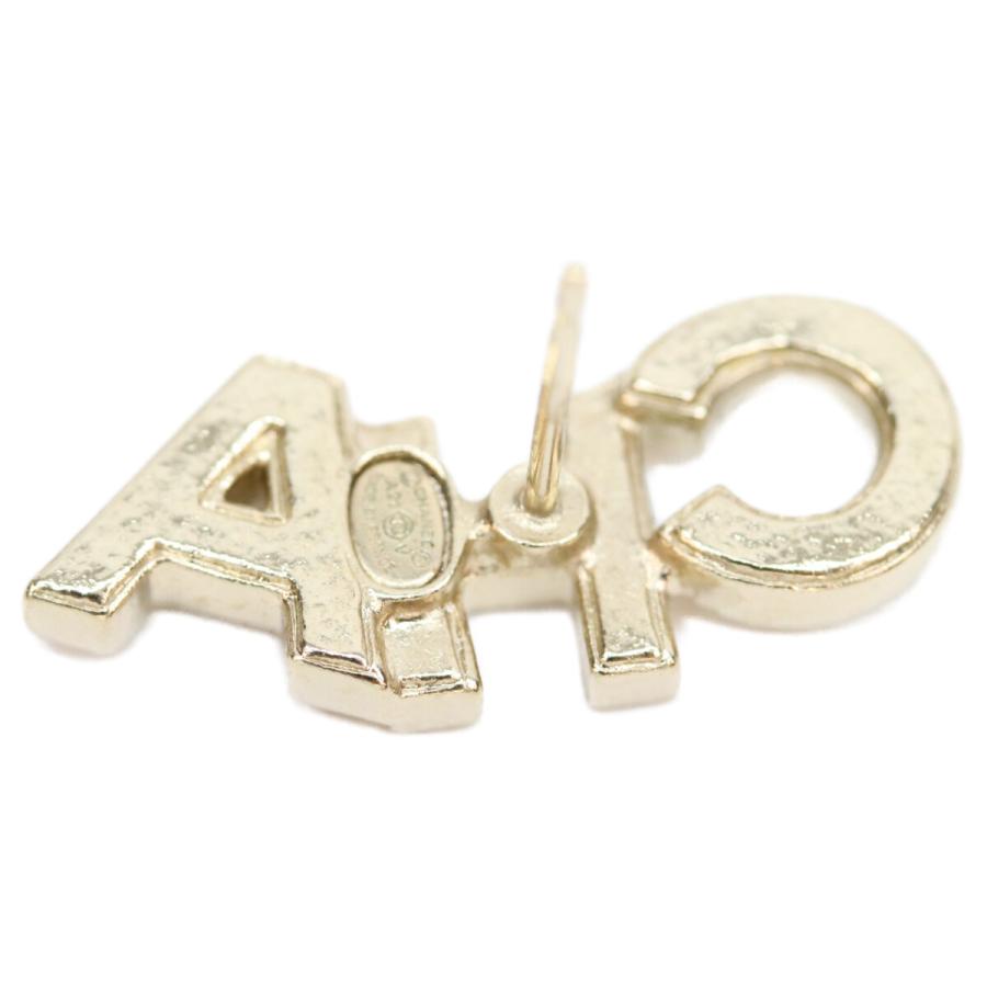 CHANEL（シャネル） A21V ゴールド ラインストーンロゴ ピアス ピアス