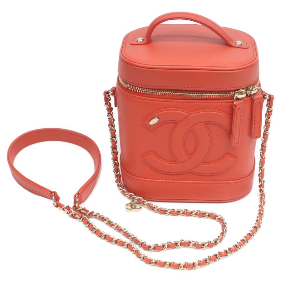 CHANEL（シャネル） AS0323 レッド カーフ ココマーク チェーン