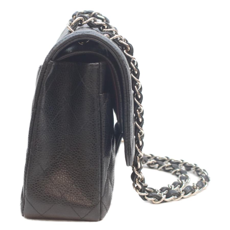 シャネル A01112 25番 黒 ｼﾙﾊﾞｰ金具 ｷｬﾋﾞｱ Wﾌﾗｯﾌﾟ ﾏﾄﾗｯｾ25 CHANEL（シャネル） A01112 黒 シルバー金具 キャビア Wフラップ