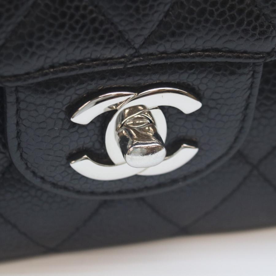 シャネル A01112 25番 黒 ｼﾙﾊﾞｰ金具 ｷｬﾋﾞｱ Wﾌﾗｯﾌﾟ ﾏﾄﾗｯｾ25 CHANEL（シャネル） A01112 黒 シルバー金具 キャビア Wフラップ