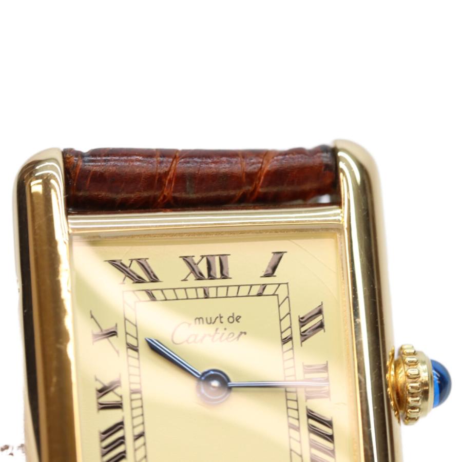 カルティエ W1003153 925 ﾏｽﾄﾀﾝｸｳﾞｪﾙﾒｲﾕSM ﾛｰﾏｱｲﾎﾞﾘｰ文字盤 QZ 革 Cartier（カルティエ） W1003153 925 マストタンクヴェルメイユSM