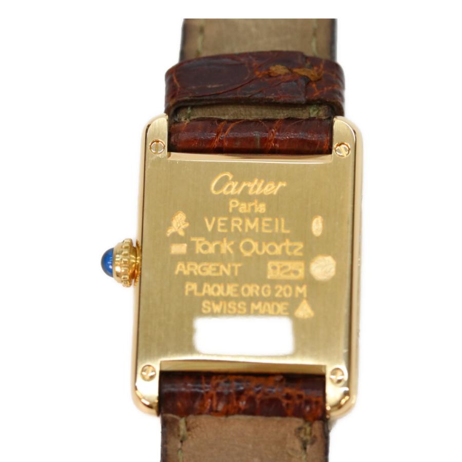 カルティエ W1003153 925 ﾏｽﾄﾀﾝｸｳﾞｪﾙﾒｲﾕSM ﾛｰﾏｱｲﾎﾞﾘｰ文字盤 QZ 革 Cartier（カルティエ） W1003153 925 マストタンクヴェルメイユSM