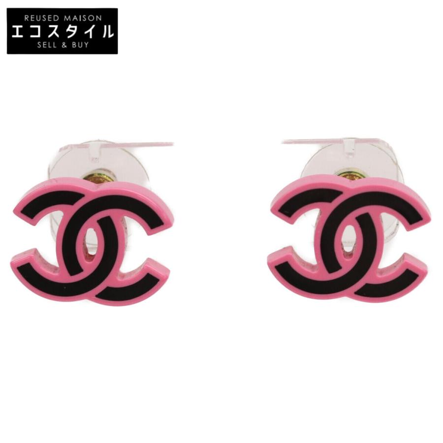 値下げしました！CHANEL ハート型ピアス ピンク ブラック CHANEL（シャネル） D22S ピンク ブラック ココマーク ピアス ピアス