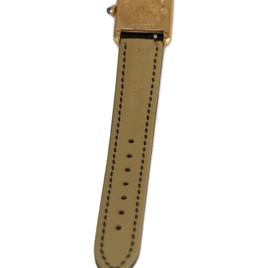 Cartier（カルティエ） 925 マストタンク ヴェルメイユSM QZ 革 腕時計